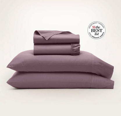 Cooling Percale Sheet Set Plum