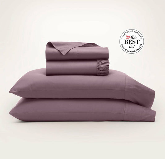 Cooling Percale Sheet Set Plum