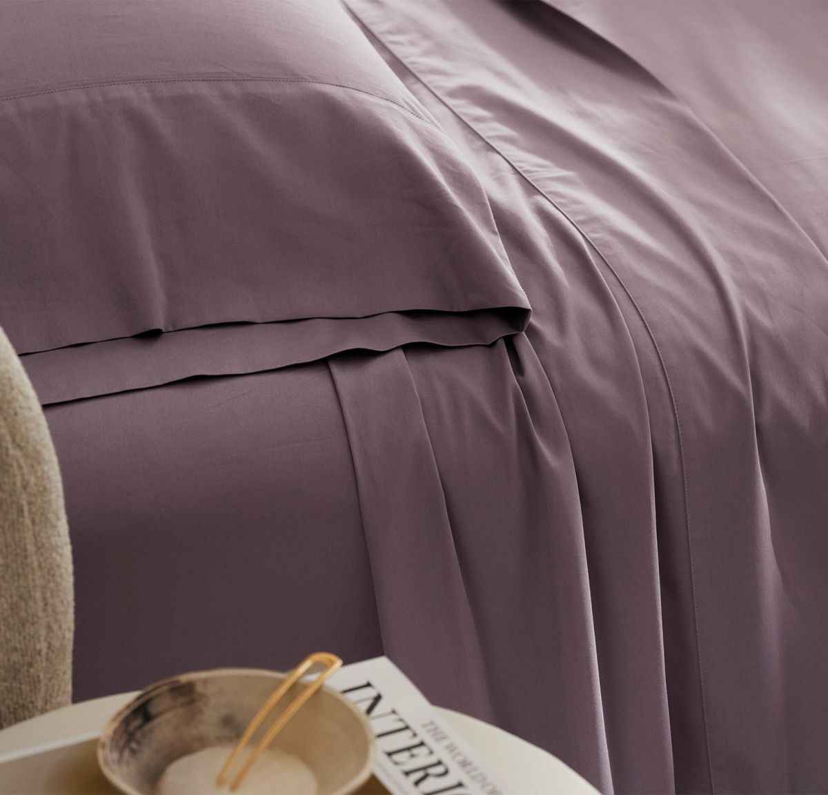 Cooling Percale Sheet Set Plum
