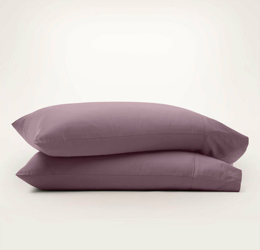 Signature Hemmed Pillowcase Set Plum