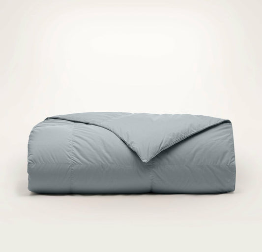 Percale Quilted Down Alternative Comforter Bluestone