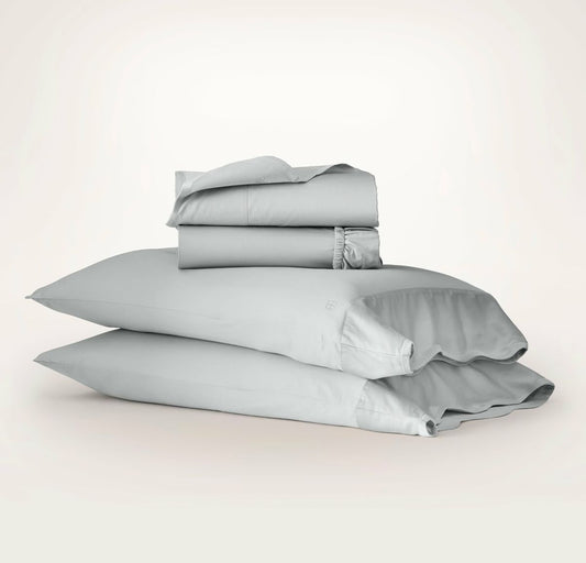 Percale Embellished Sheet Set Shore/Shore Curved Edge