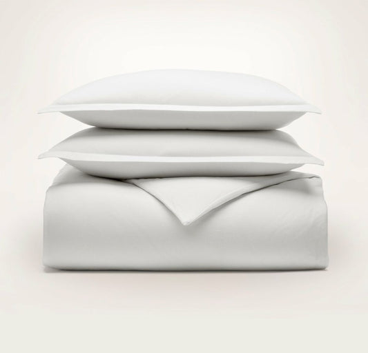 Flannel Duvet Set White