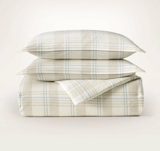 Flannel Duvet Set Cream/Sand/Shore Tartan