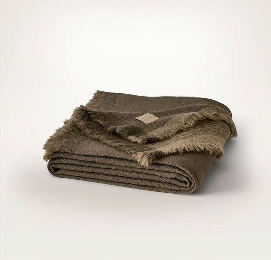 Lavé Wool Throw Blanket Walnut/Twig