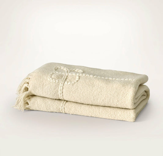 Petite Bouclé Throw Blanket Cream