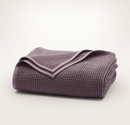 Waffle Bed Blanket Deep Plum