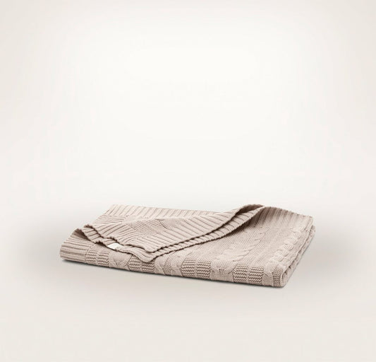 Cable Knit Baby Blanket Dusty Rose