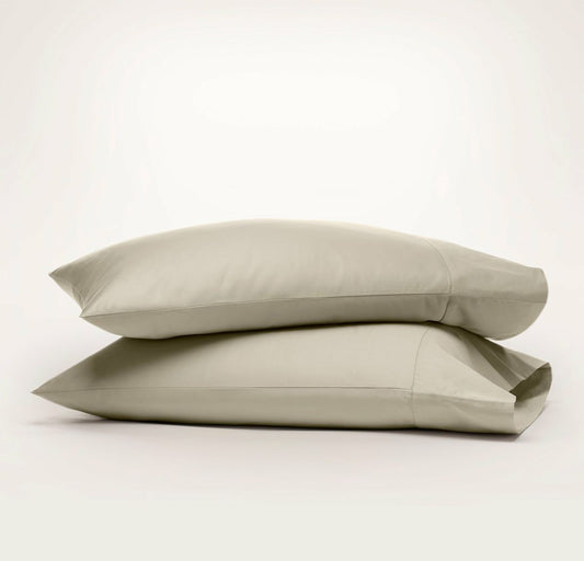 Percale Hemmed Pillowcase Set Oak