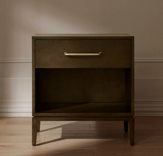 Single Drawer Wood Nightstand