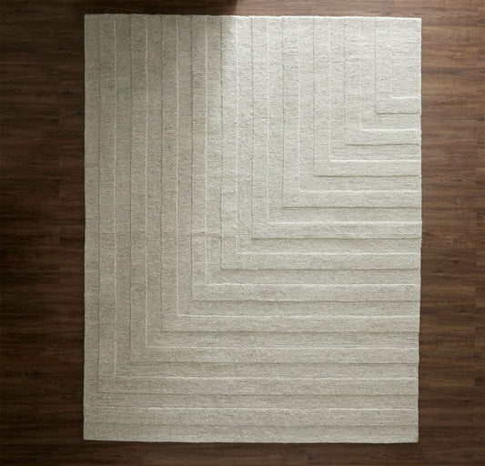 Modern Framed Rug Heathered Natural
